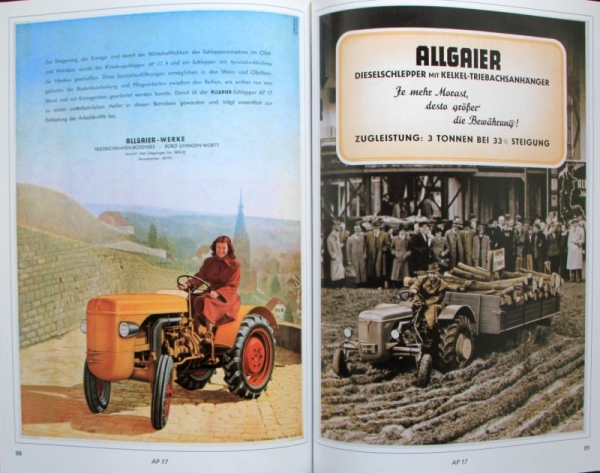 Bauer "Allgaier - Schlepper und Motorenprospekte" Allgaier Tractor-History 1998 (5465)